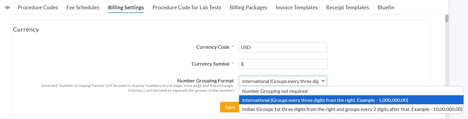 Currency Setting Currency Setting