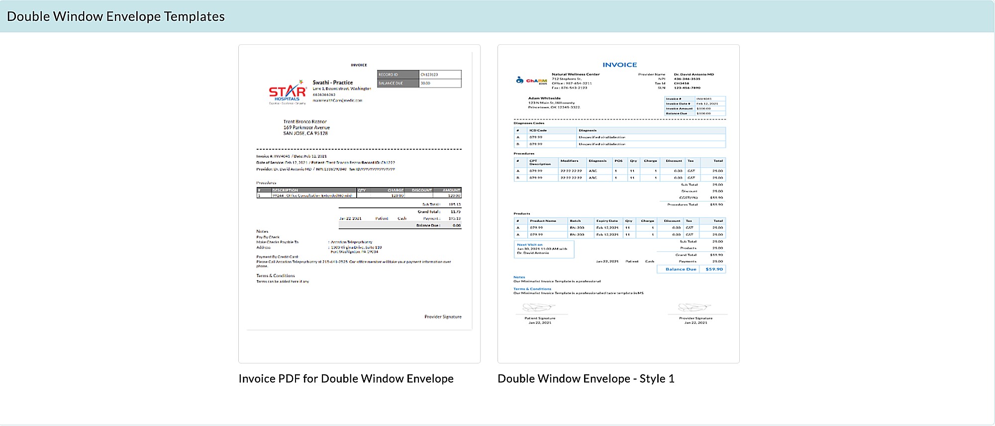 Double Window Envelope Templates Double Window Envelope Templates
