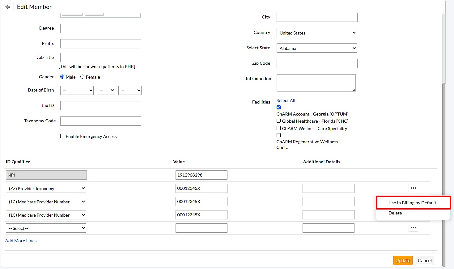 Edit Member Edit Member