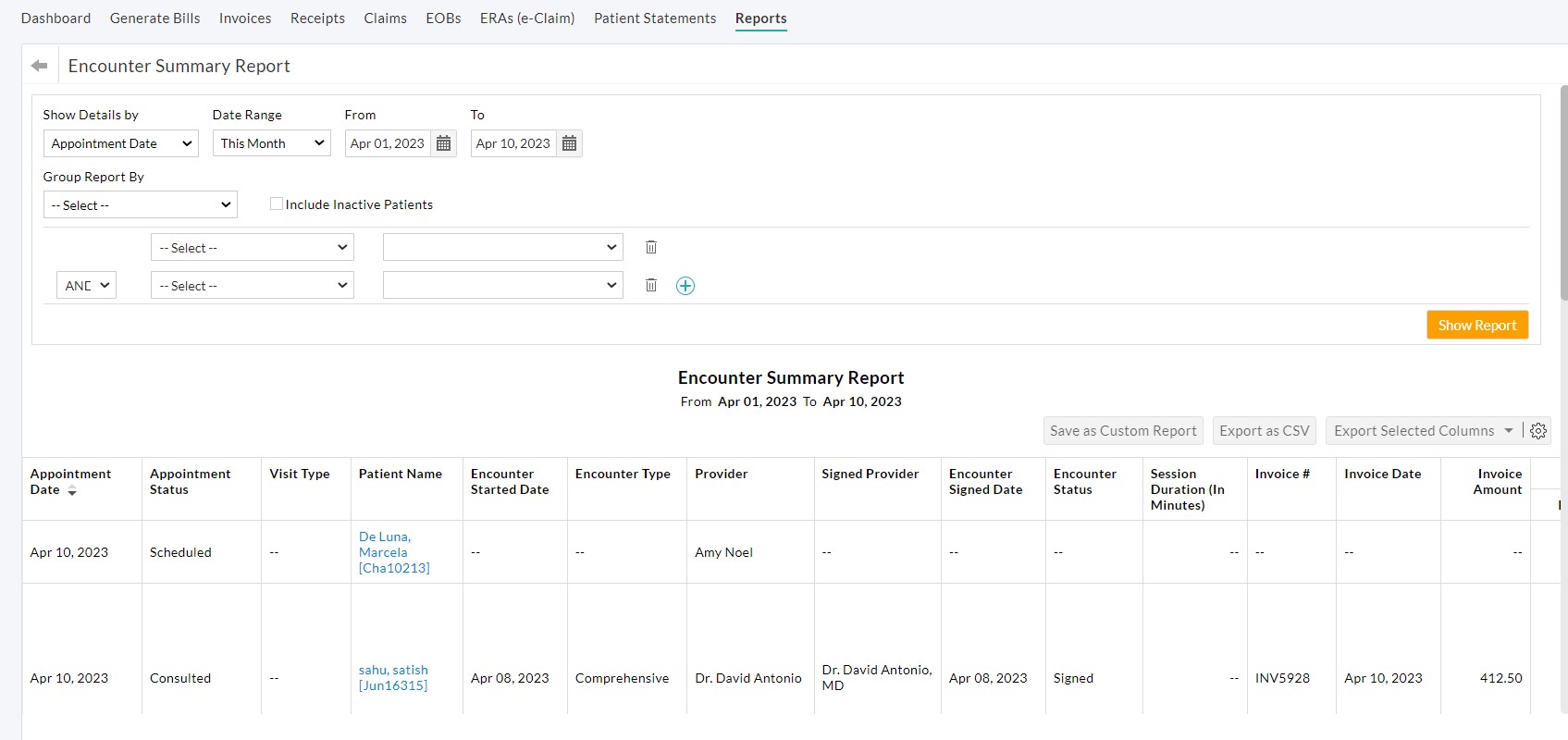 Encounter Summary Report Encounter Summary Report