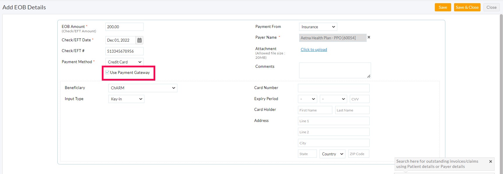 EOB Use Payment Gateway EOB Use Payment Gateway