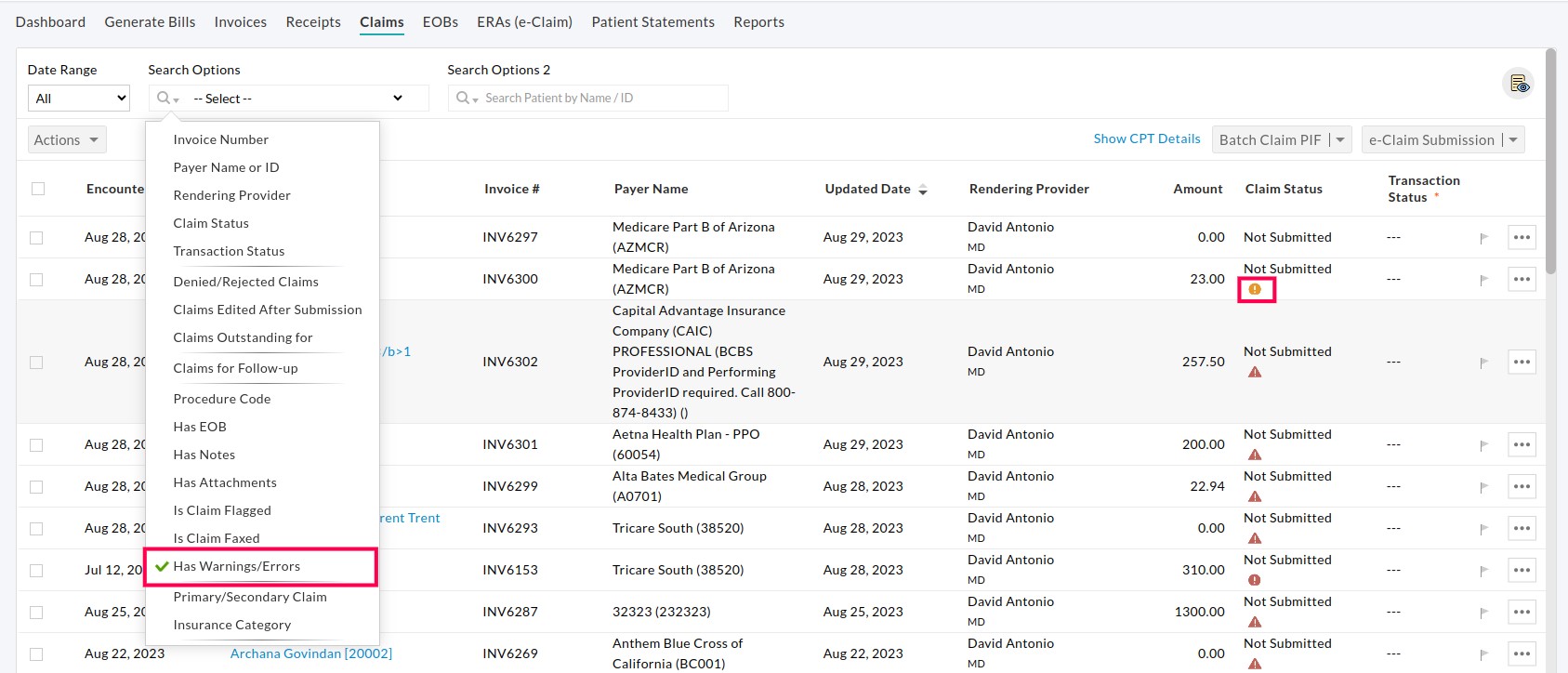 Has Warnings/Errors Has Warnings/Errors