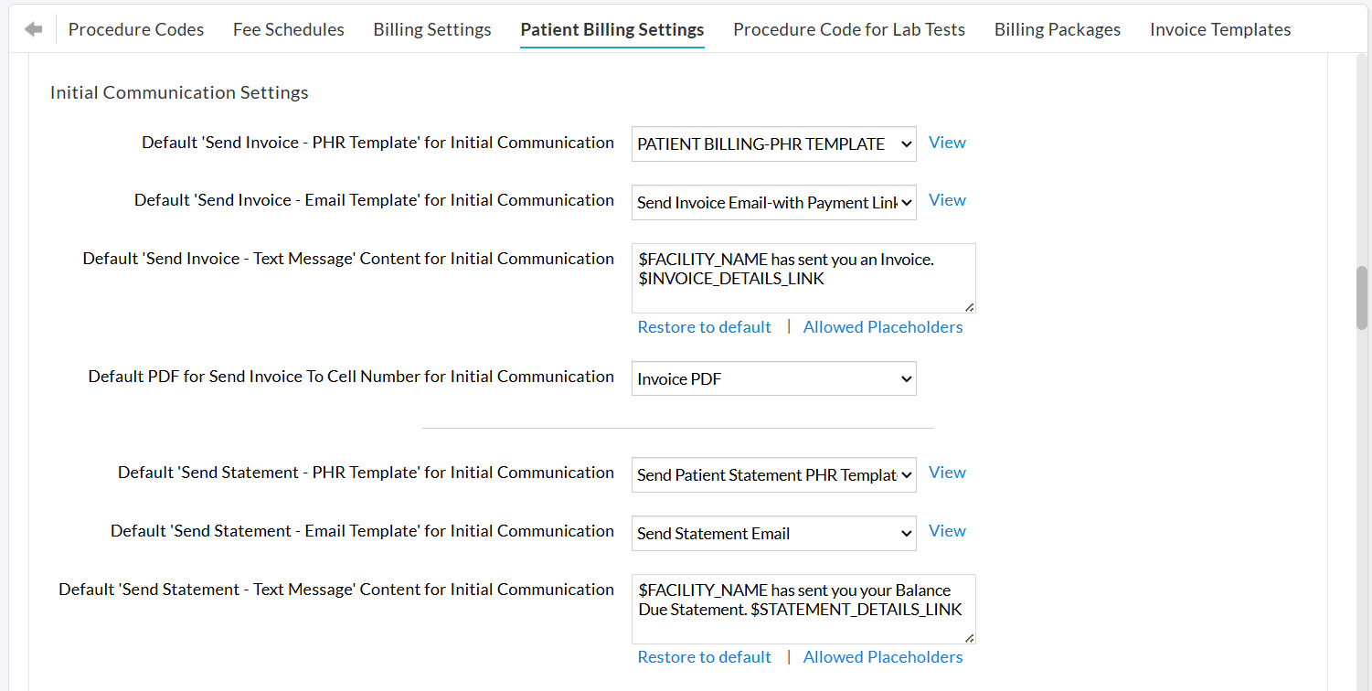 Initial Communication Settings Initial Communication Settings
