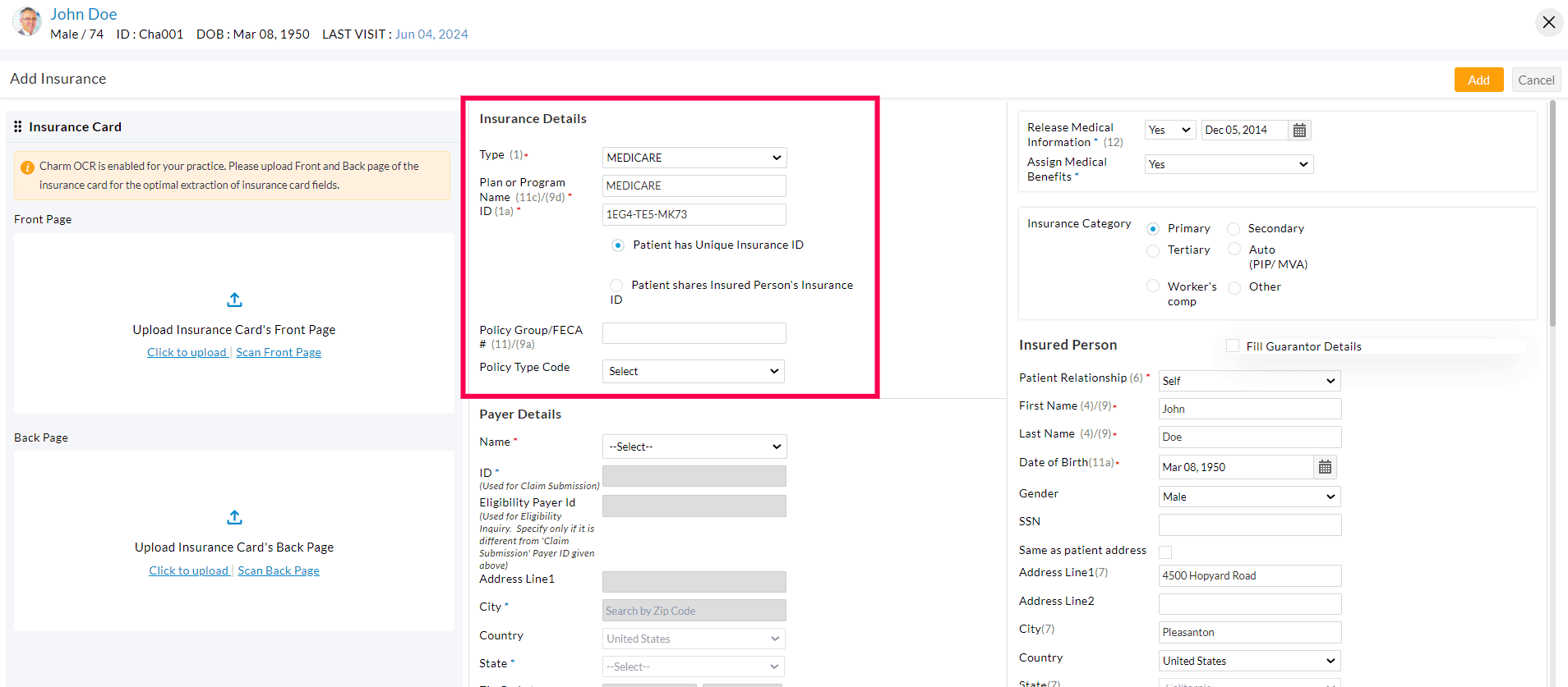 Insurance Details Insurance Details