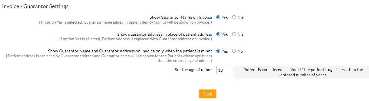 Invoice Guarantor Settings Invoice Guarantor Settings