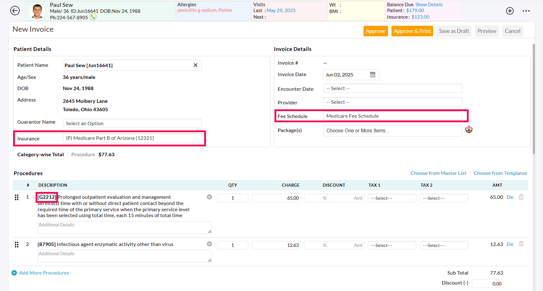 Invoice Medicare Invoice Medicare