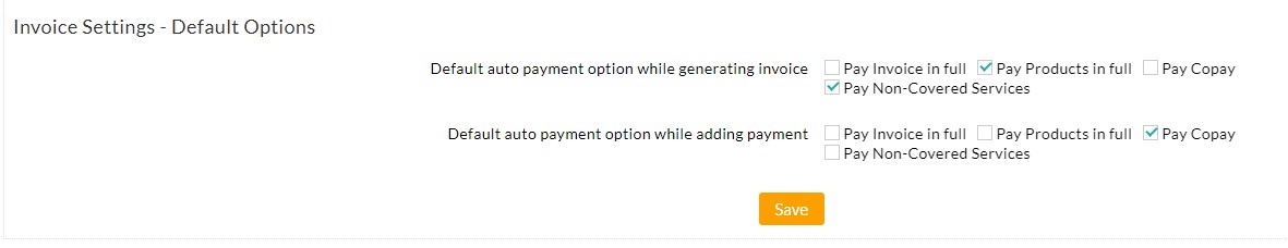 Invoice Settings Default Options Invoice Settings Default Options