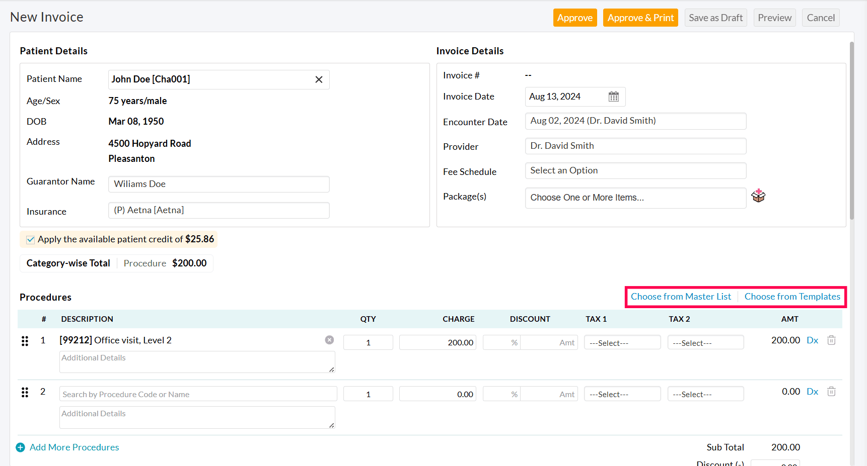 Invoice Summary Procedures