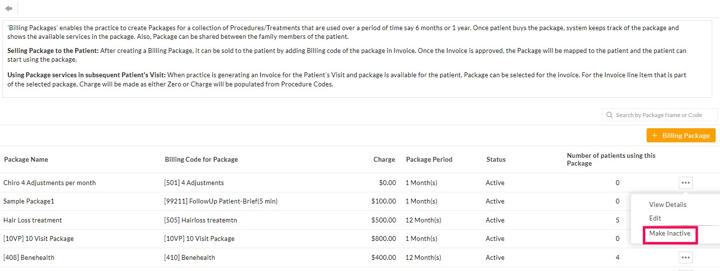 Making a Package Inactive