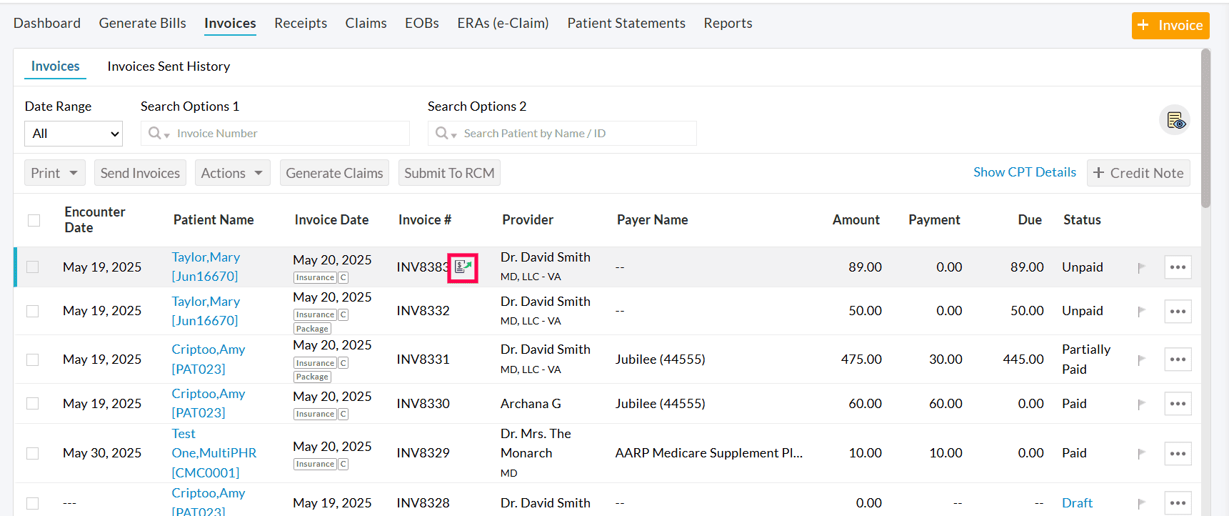 Mark Invoice as Sent for Collection Option