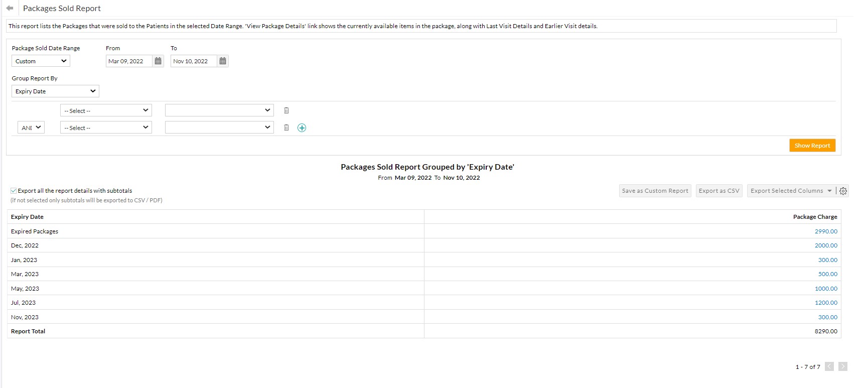 Packages Expiry Date
