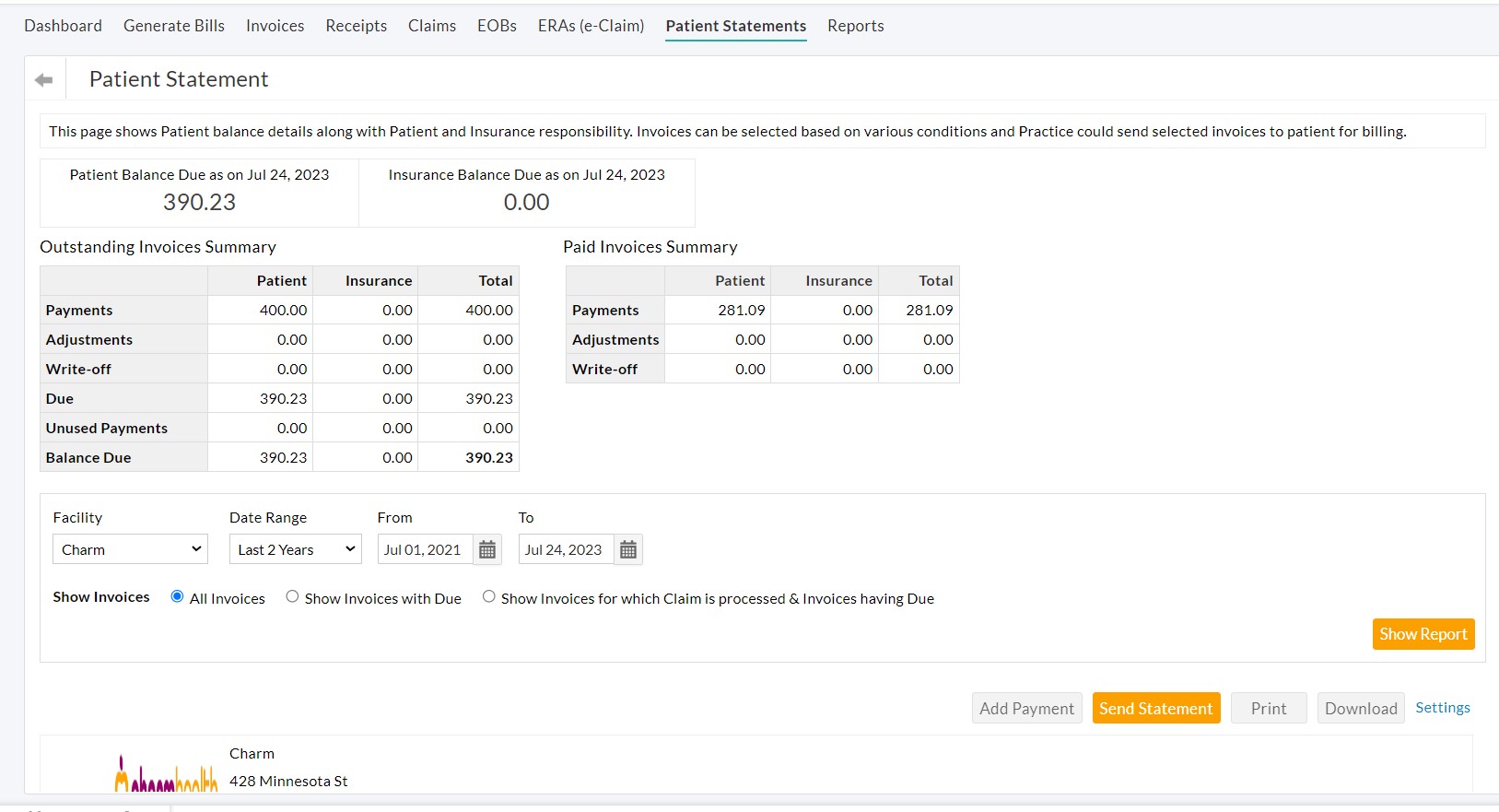 Balance Due View Balance Due View