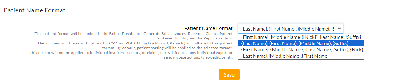 Patient Name Format Patient Name Format