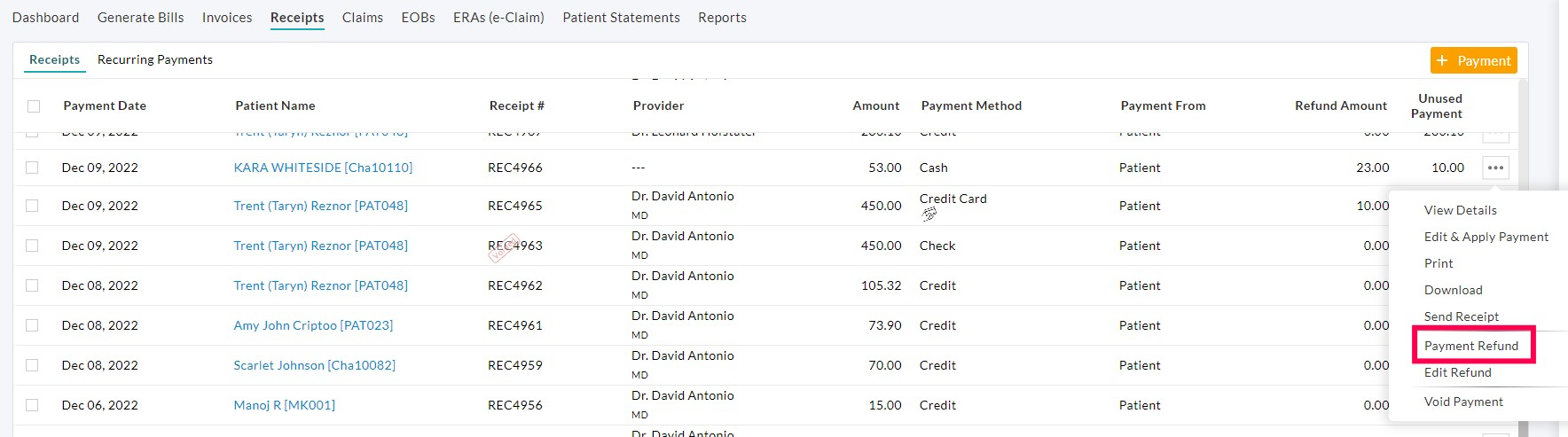 Payment Refund Payment Refund