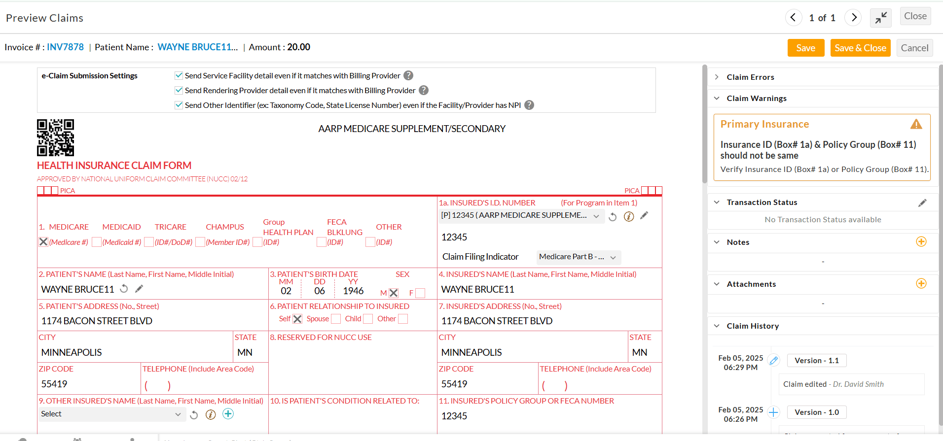 Preview Claims Preview Claims