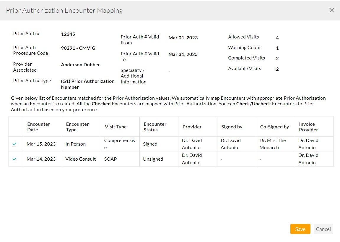 Prior Authorization Encounter Mapping Prior Authorization Encounter Mapping
