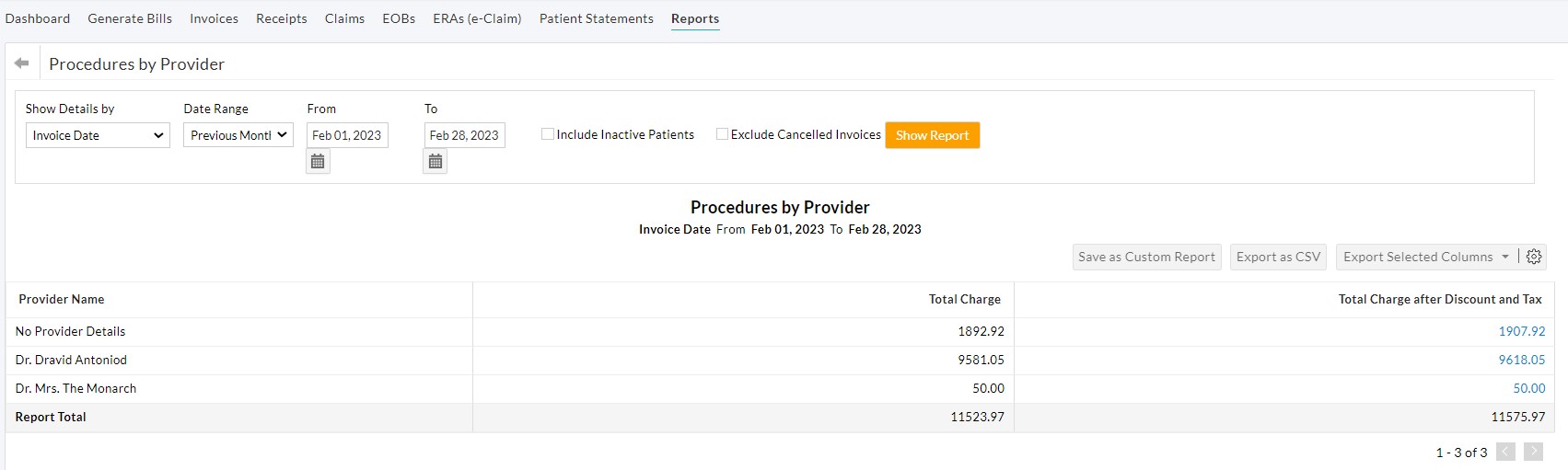 Procedures by Provider Procedures by Provider