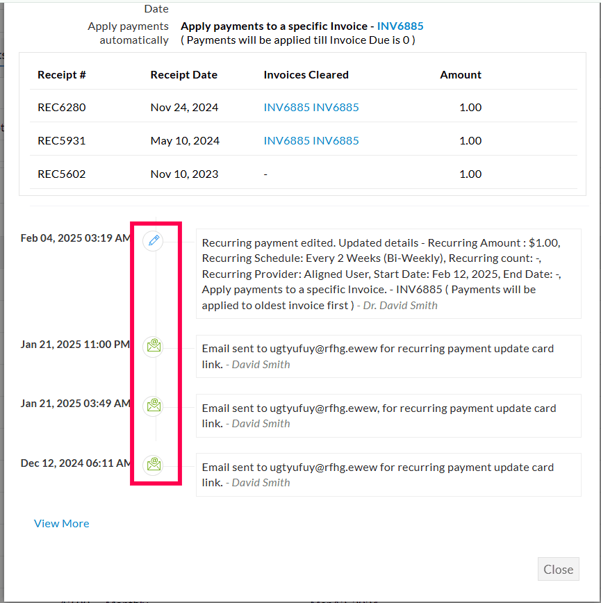 Recurring Payments View