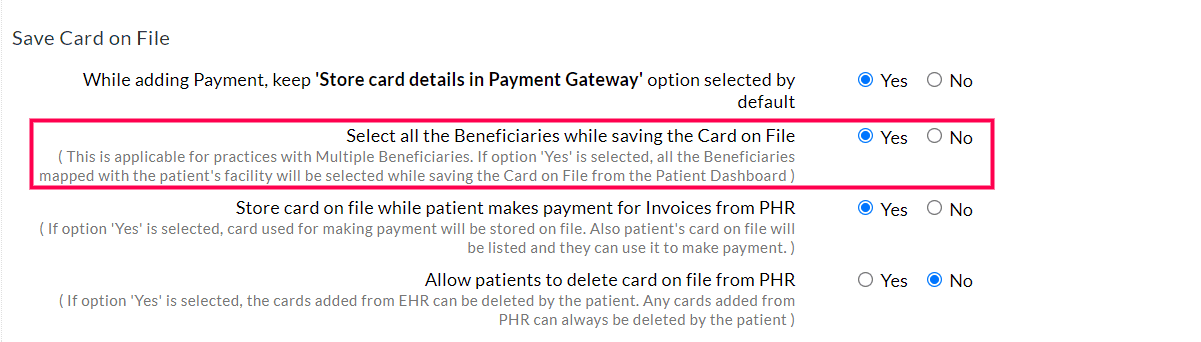 Select all Beneficiary Bluefin