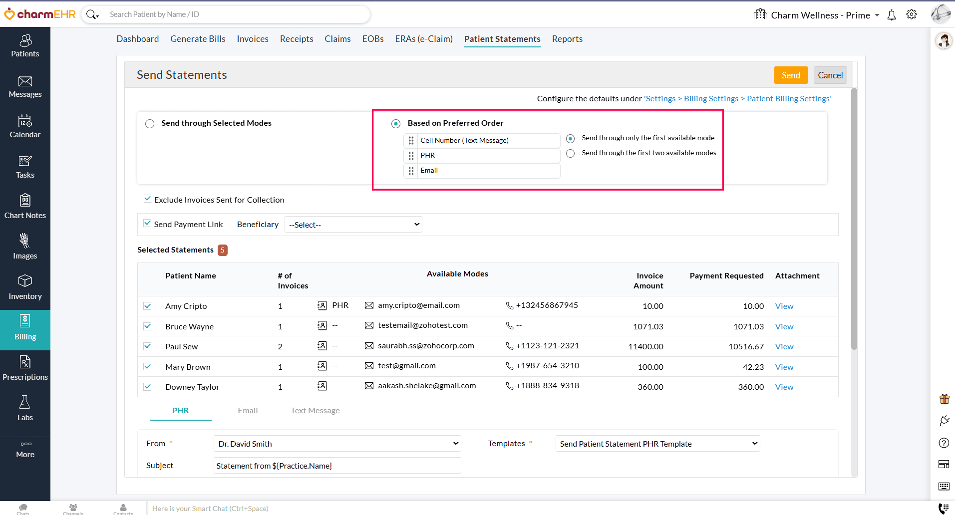 Send Based on Priority Order