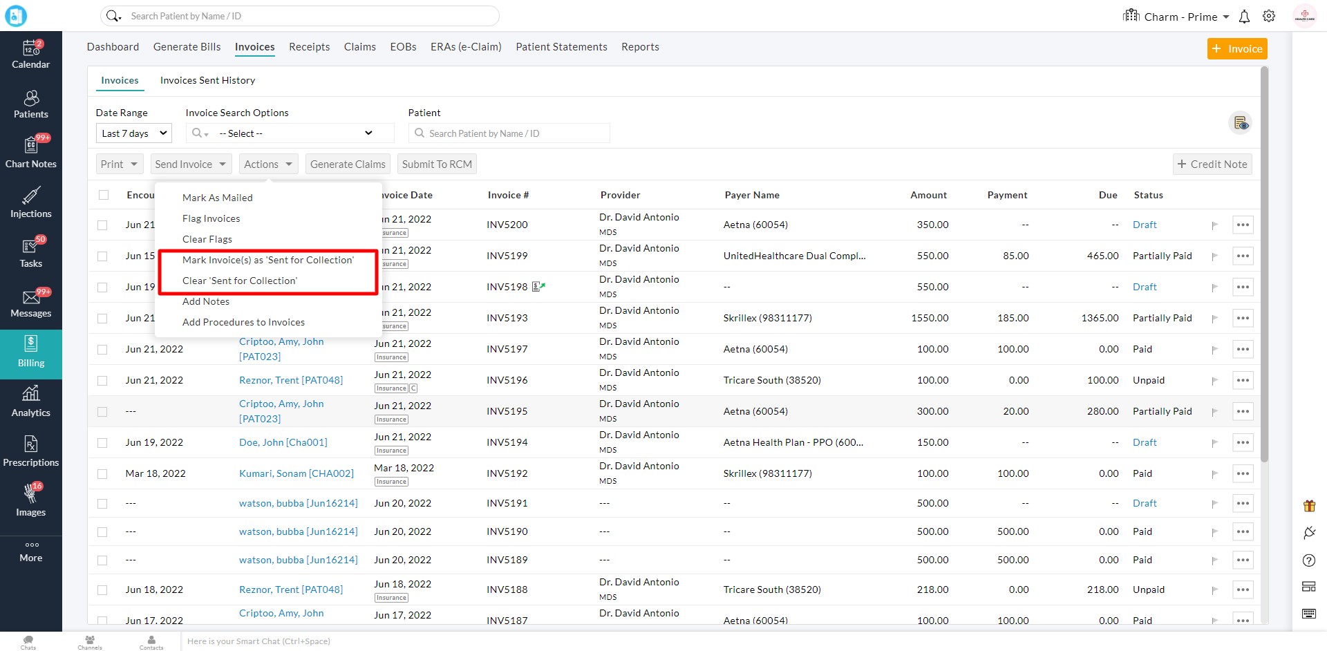 Sent for Collection Option
