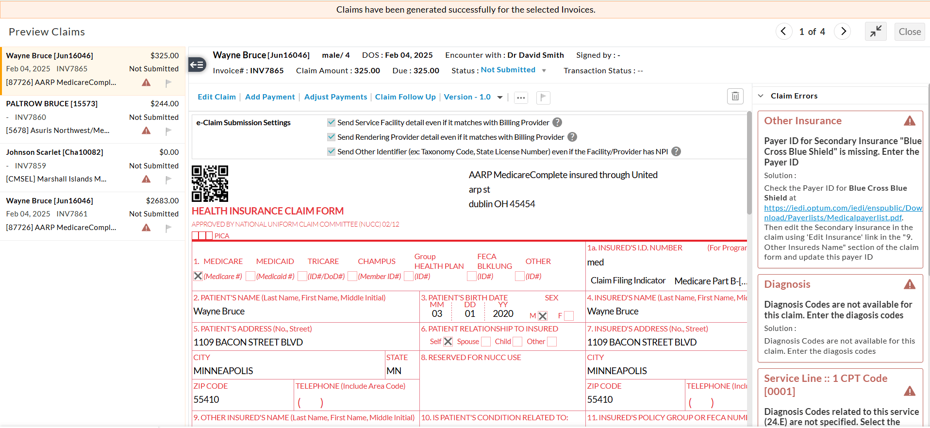 Show Claims List Show Claims List