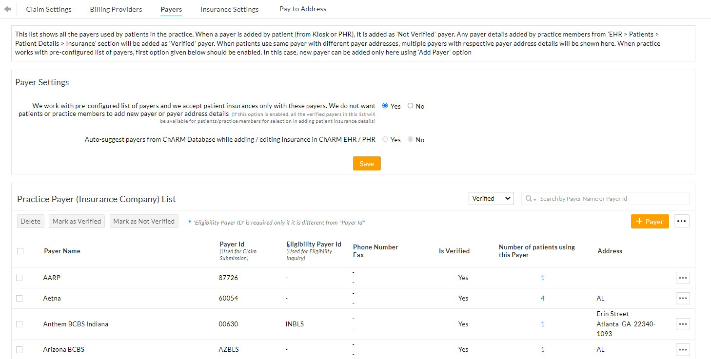 Show Hide Payer Show Hide Payer