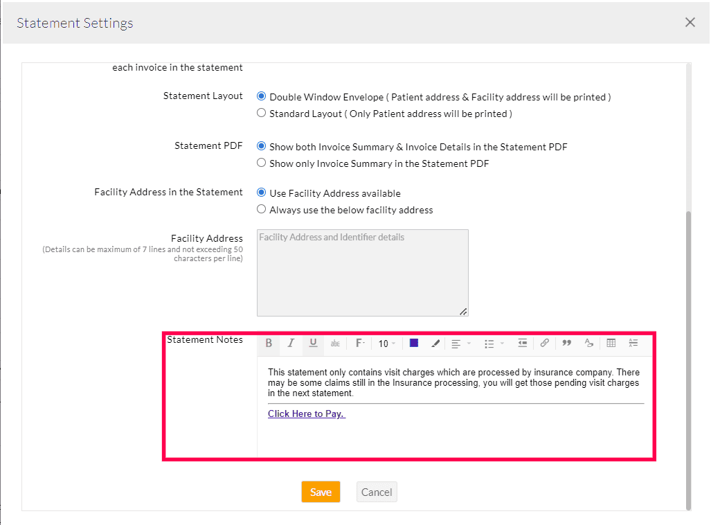 Statement Notes Statement Notes