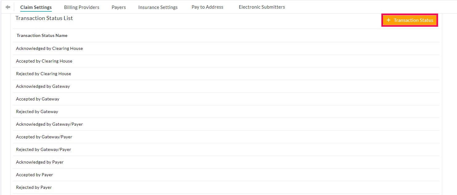 Transaction Status List