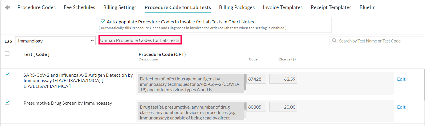 Unmap Procedures to Lab