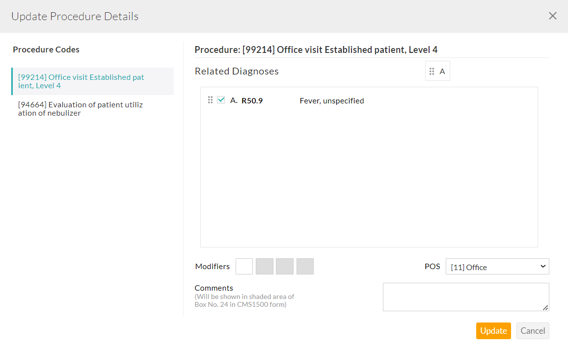 Update Procedure Details