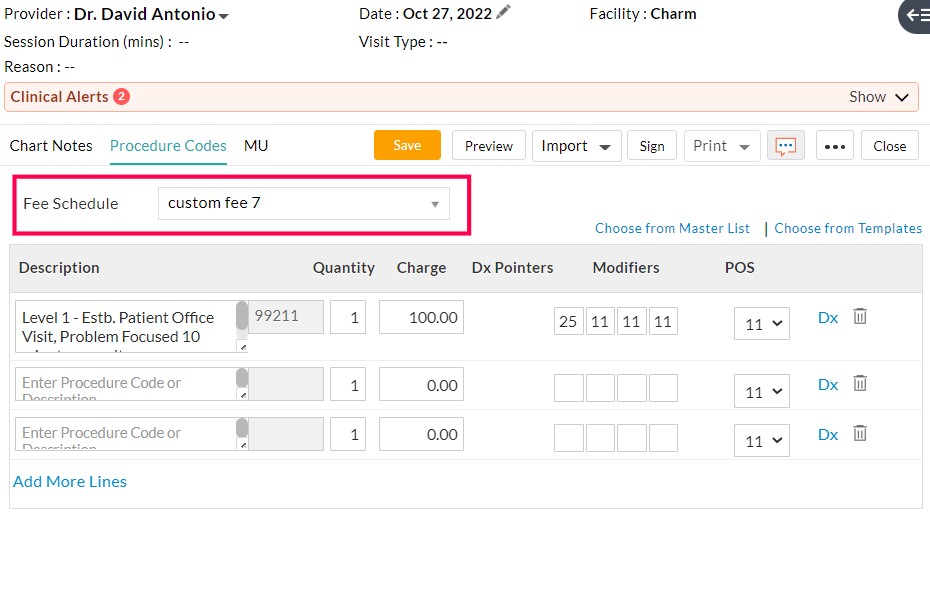 Use Fee Schedule in Encounter Use Fee Schedule in Encounter