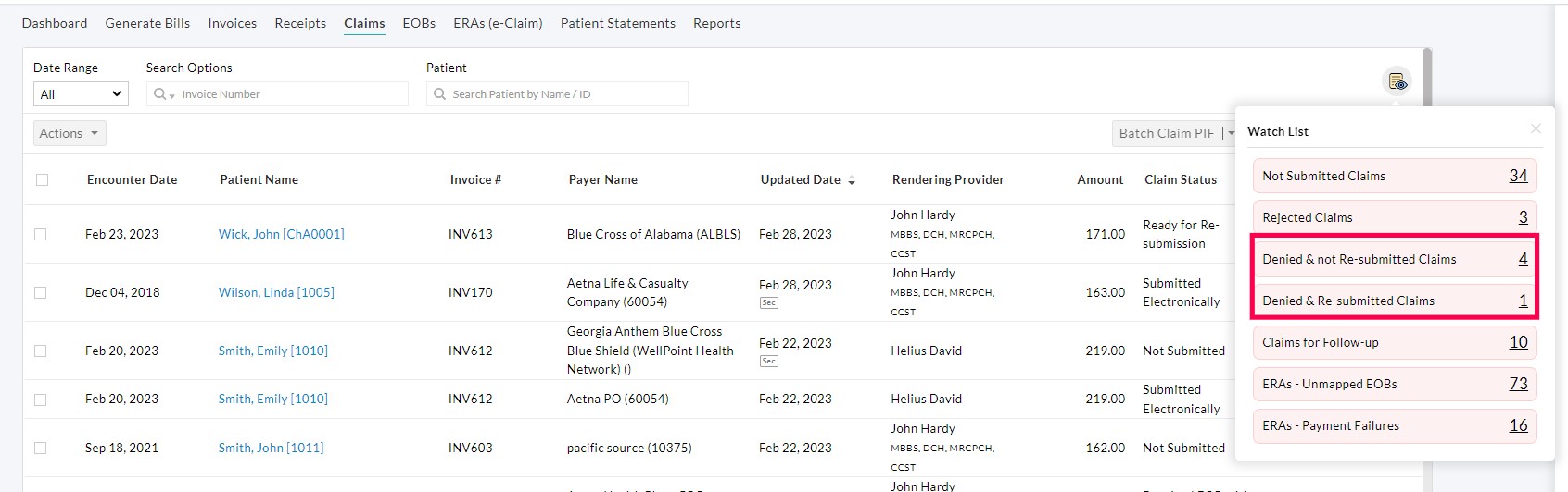 Watchlist Denied Claims Watchlist Denied Claims
