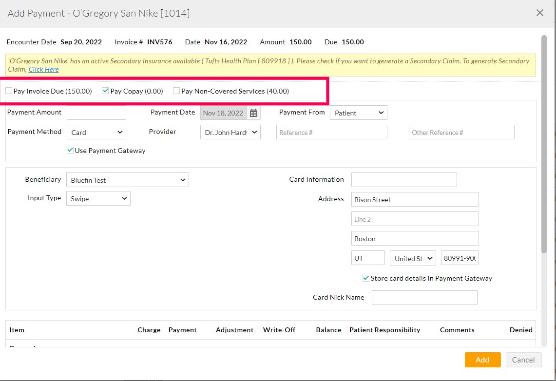 While Adding Payment While Adding Payment