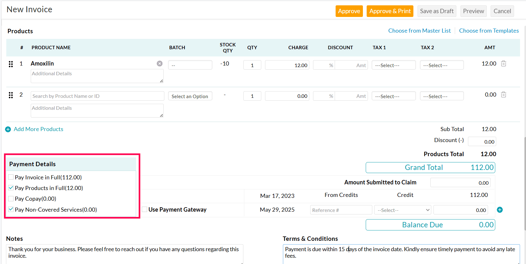 While generating an Invoice While generating an Invoice