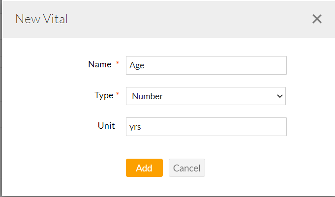 Add New Custom Vital