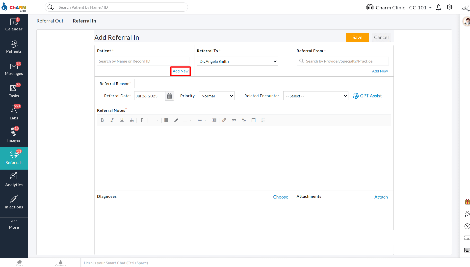 Add Referral In Add Referral In