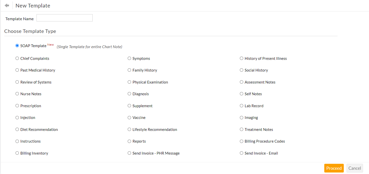 Choose Template Type