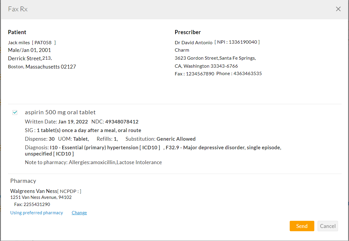 eRx Status eRx Status