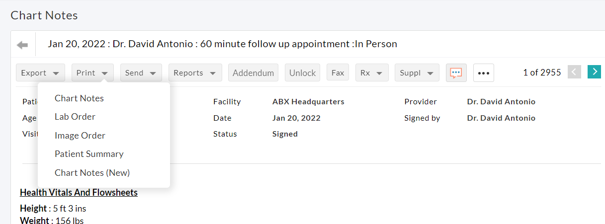 Print Chart Note Print Chart Note