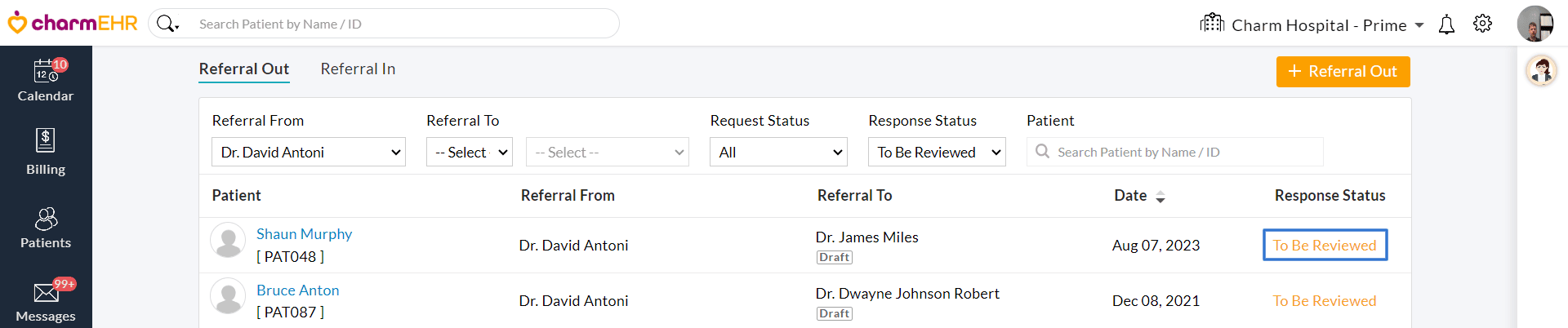 Referral Out for Review Referral Out for Review