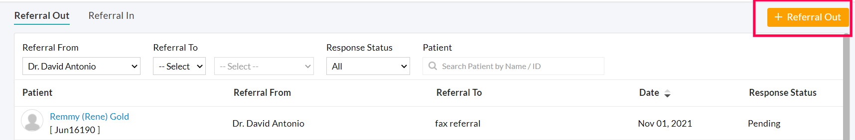Referral Out Option Referral Out Option