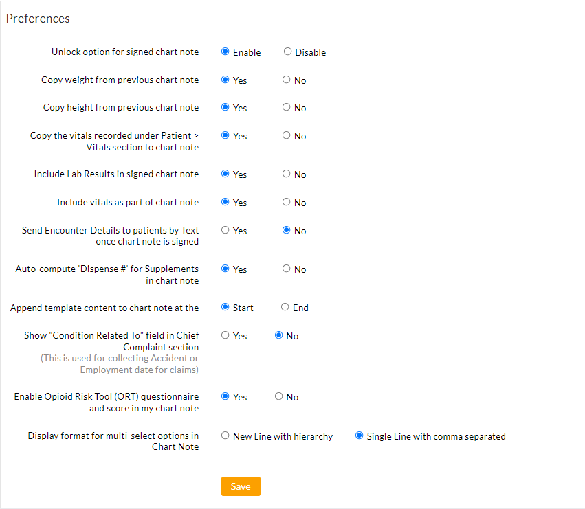 Save Chart Preferences