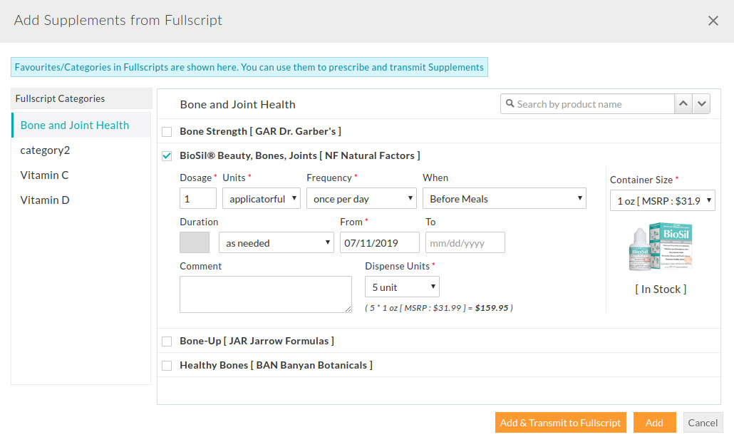 View Fullscript Categories