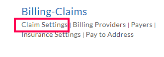 Billing Claim Settings Option Billing Claim Settings Option