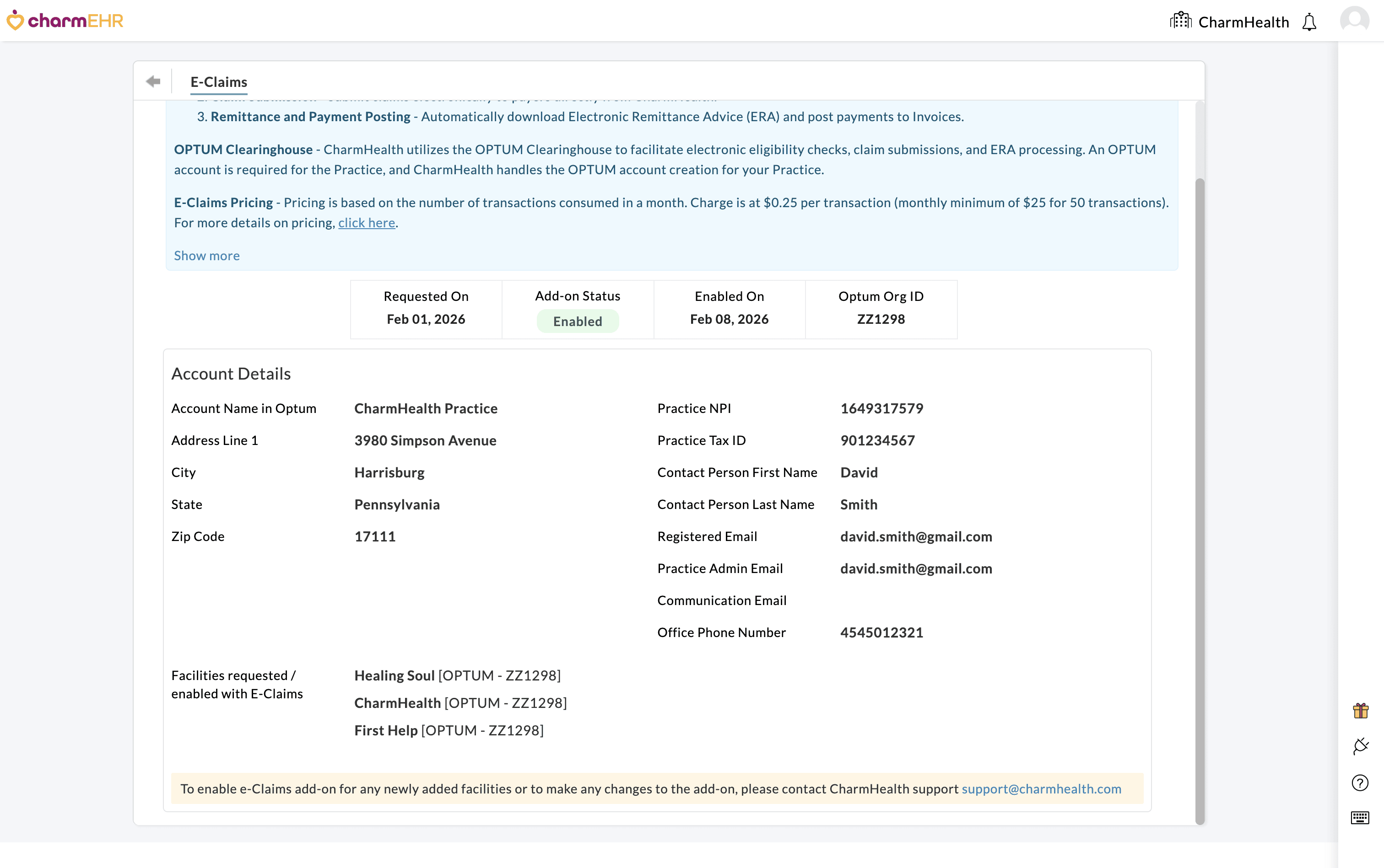 E-Claims Enabled E-Claims Enabled