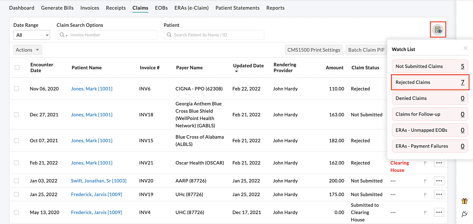 eClaim Watchlist eClaim Watchlist