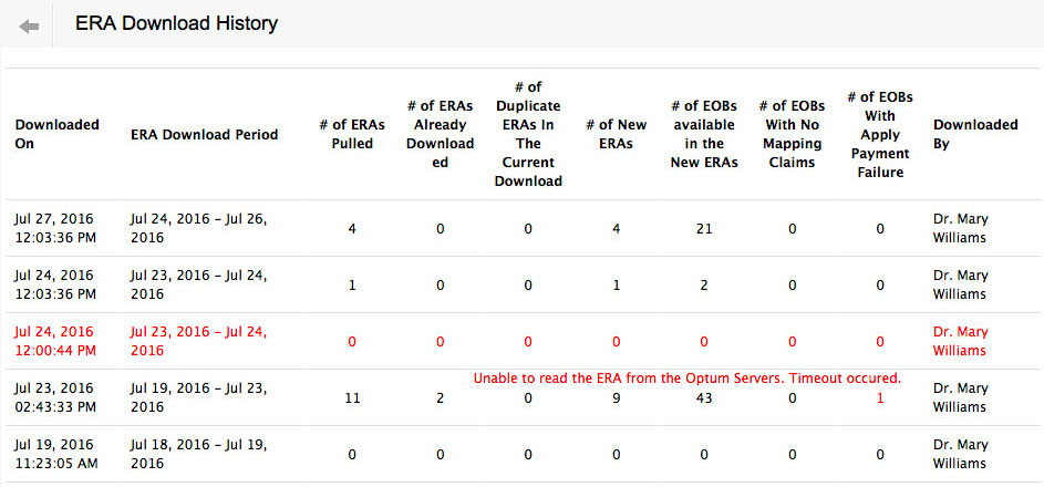 ERA Download History