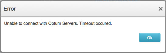 Optum Conection Error Optum Conection Error