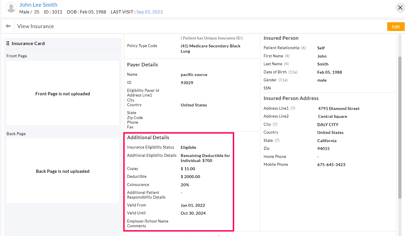 View Insurance - Additional Details View Insurance - Additional Details